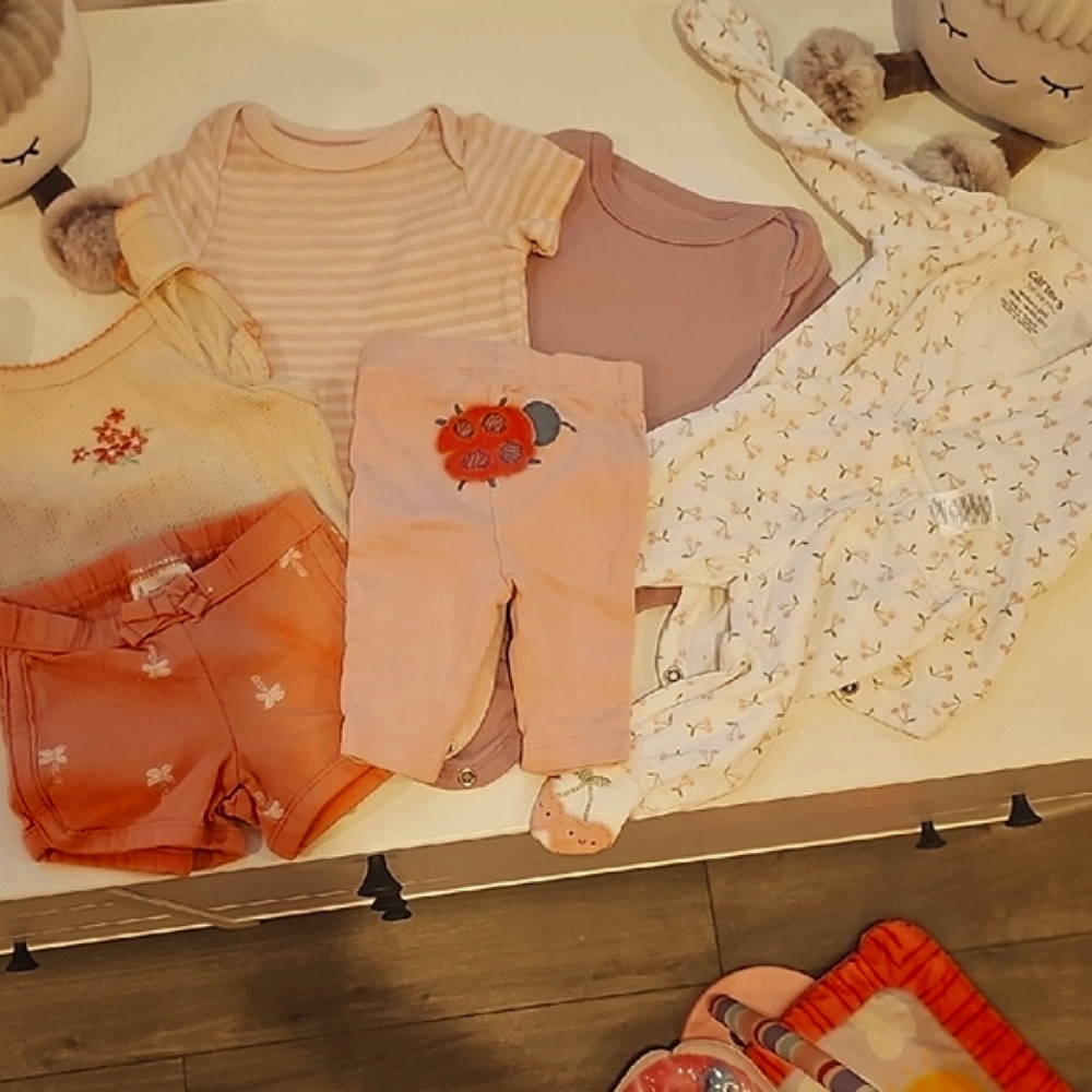 Adorable Baby Clothing Set - Pink, Purple, and White